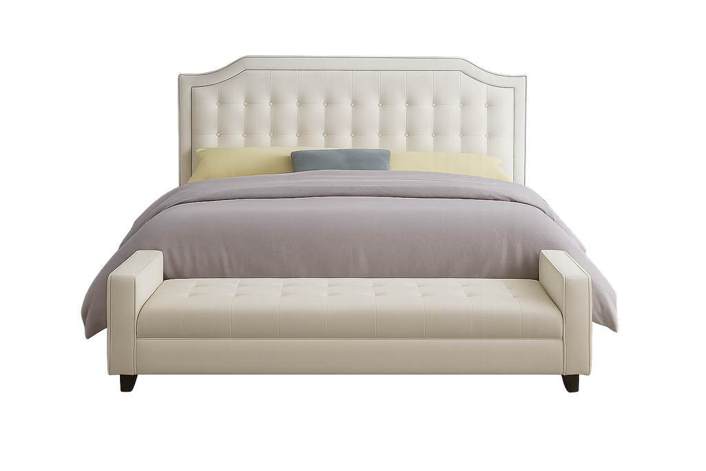 Cama Leather 1.8*2.0 Cinza Claro